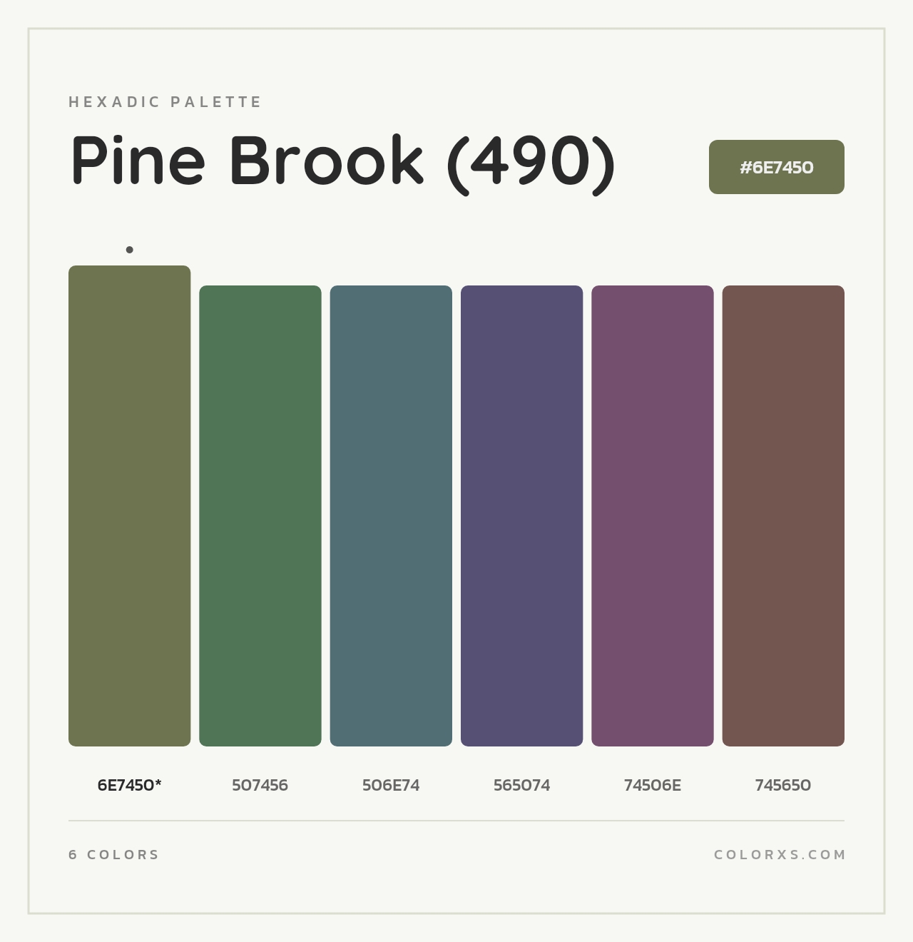 Pine Brook (490) - Hexadic Color Palette