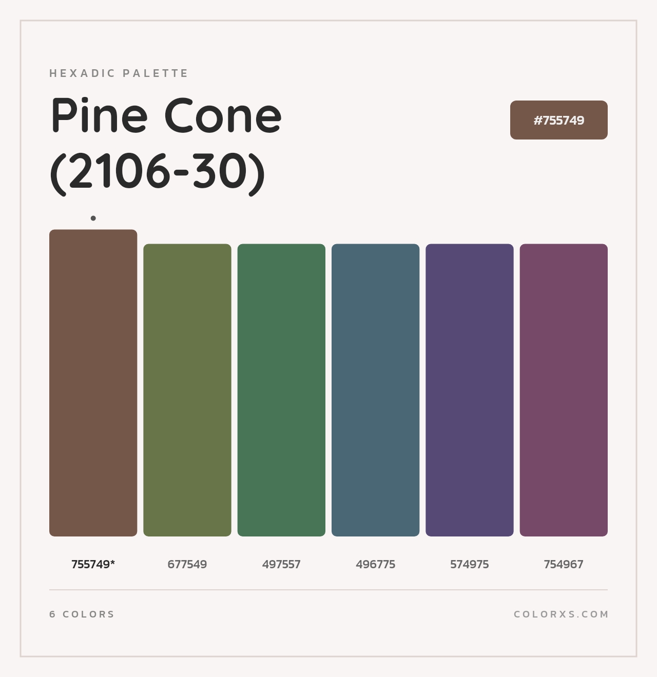 Pine Cone (2106-30) - Hexadic Color Palette