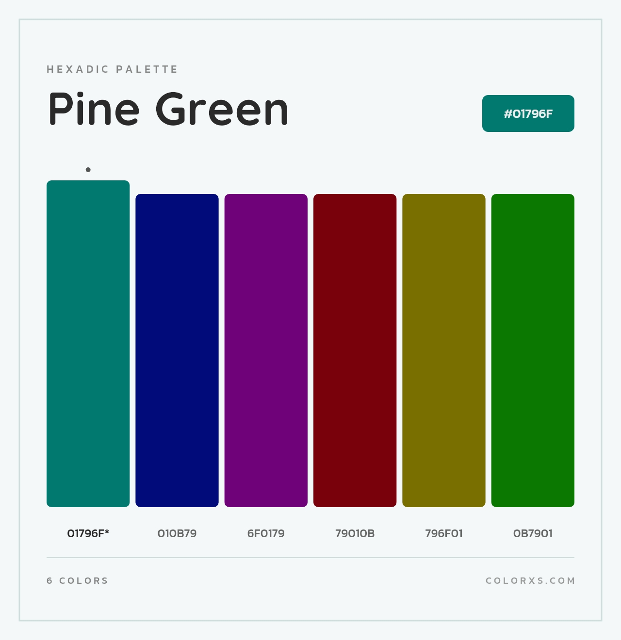 Pine Green - Hexadic Color Palette