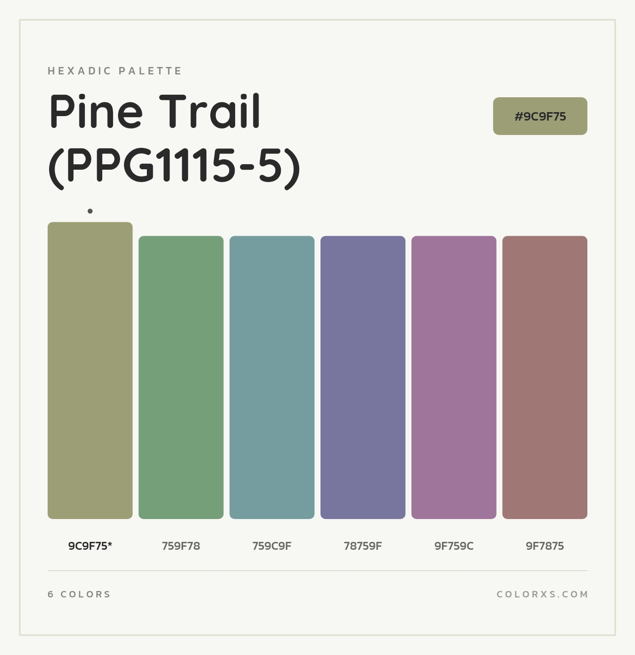Pine Trail (PPG1115-5) - Hexadic Color Palette