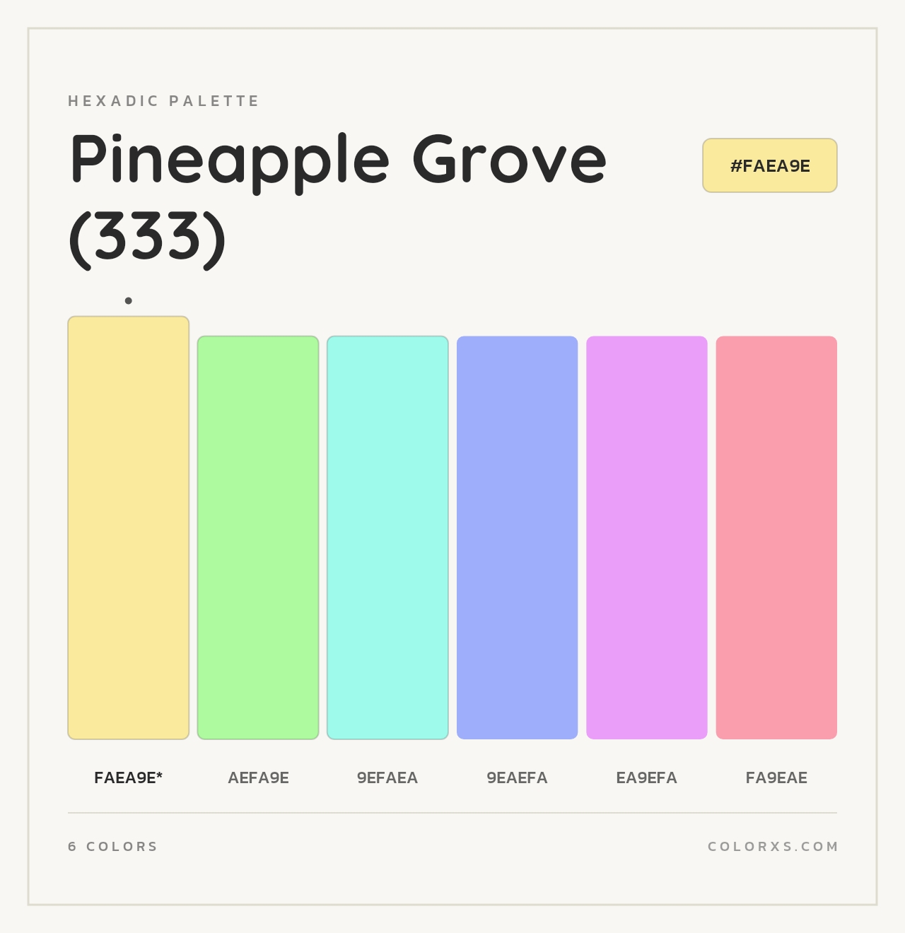 Pineapple Grove (333) - Hexadic Color Palette