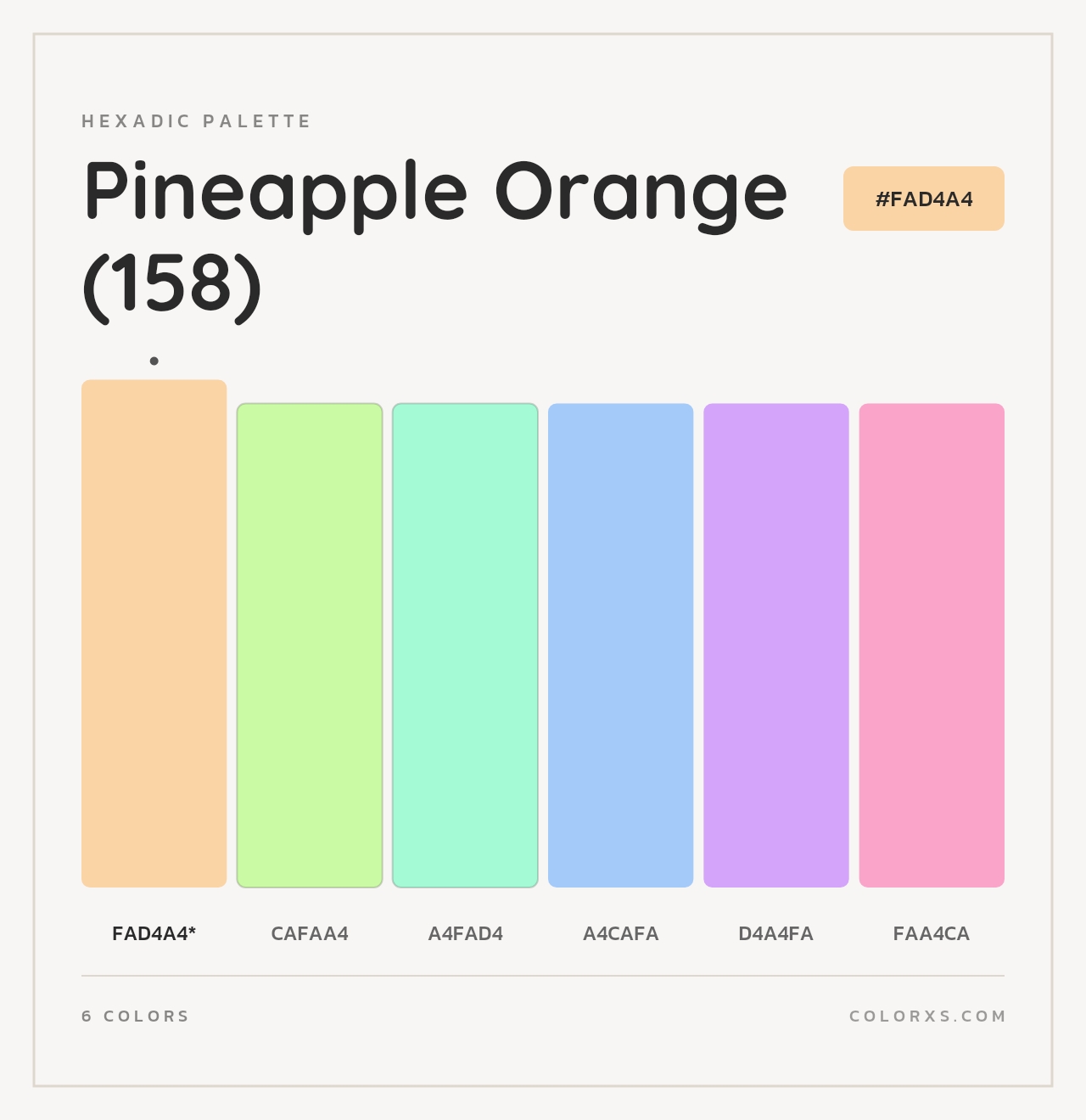 Pineapple Orange (158) - Hexadic Color Palette