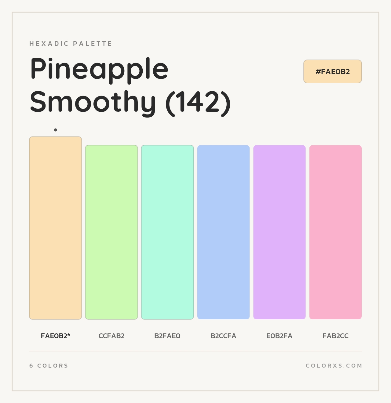Pineapple Smoothy (142) - Hexadic Color Palette