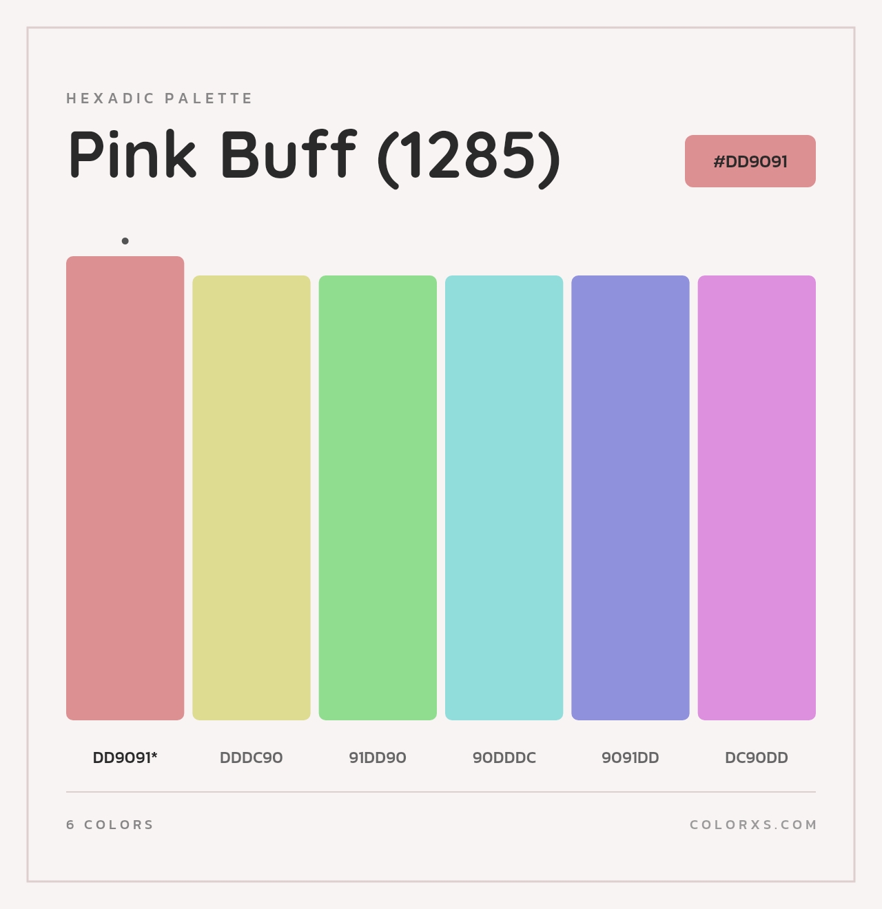 Pink Buff (1285) - Hexadic Color Palette