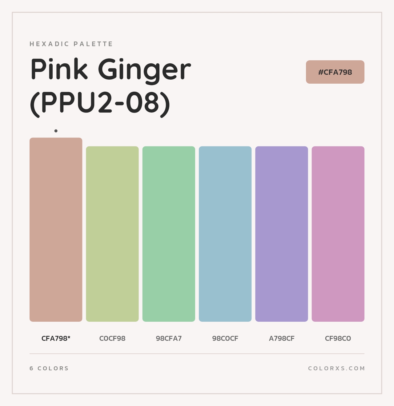 Pink Ginger (PPU2-08) - Hexadic Color Palette