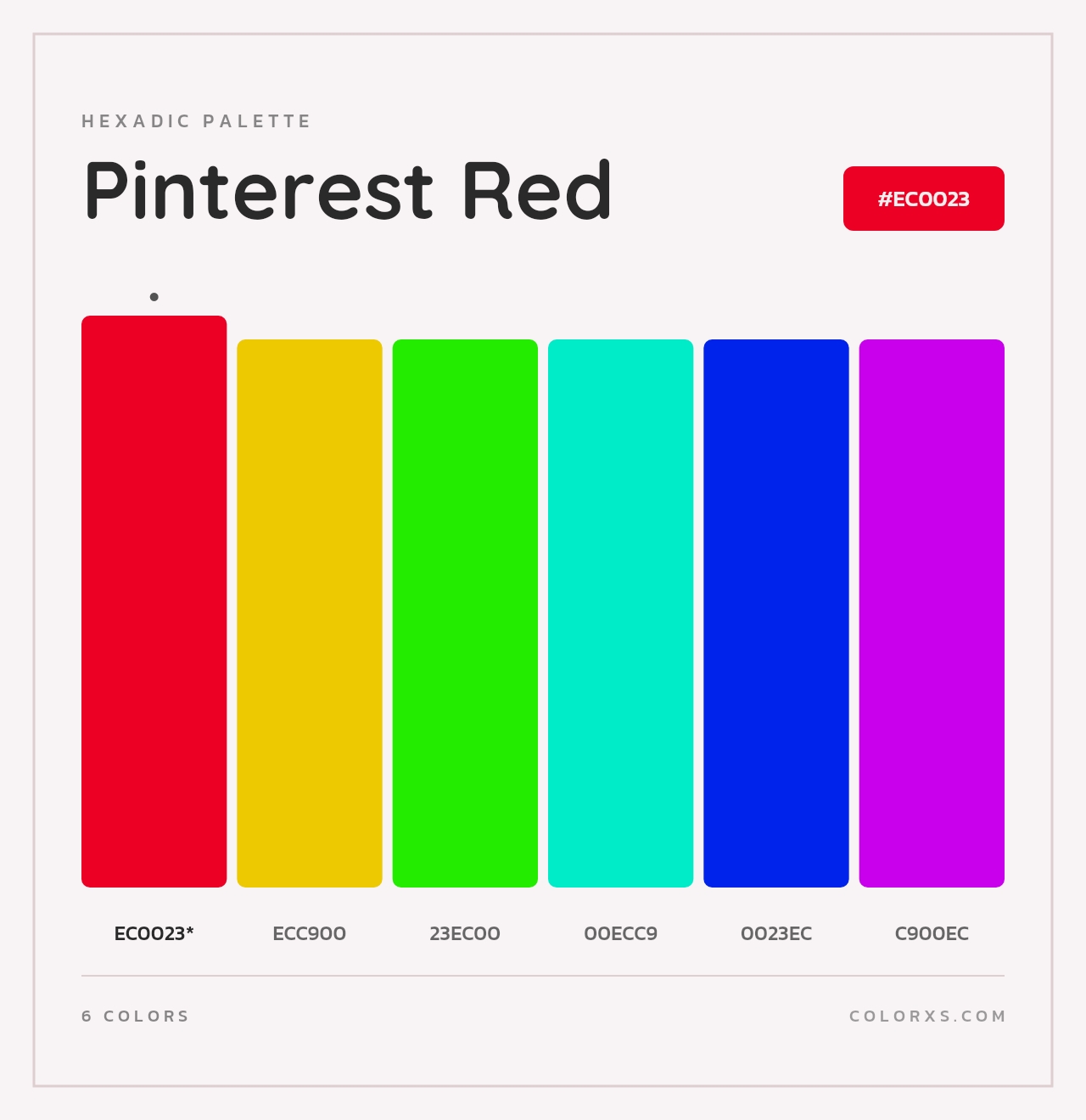 Pinterest Red - Hexadic Color Palette