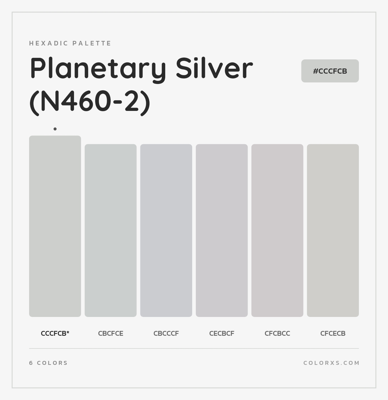 Planetary Silver (N460-2) - Hexadic Color Palette