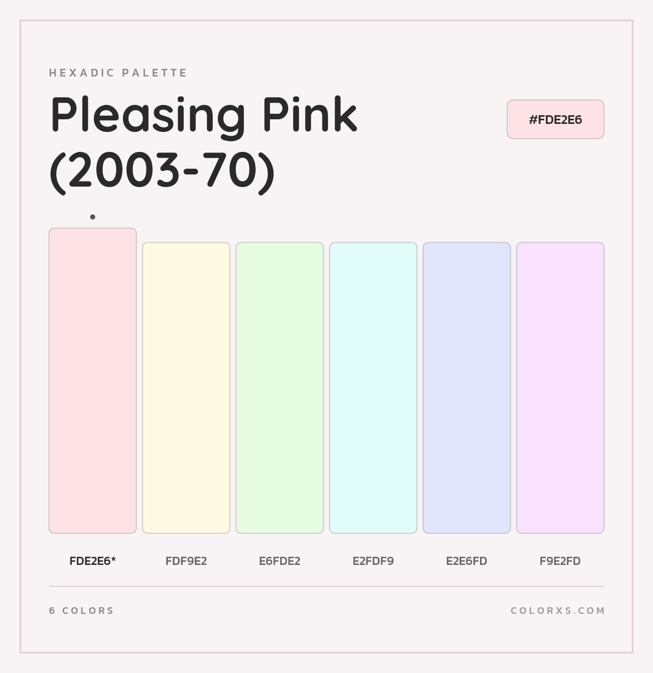Pleasing Pink (2003-70) - Hexadic Color Palette