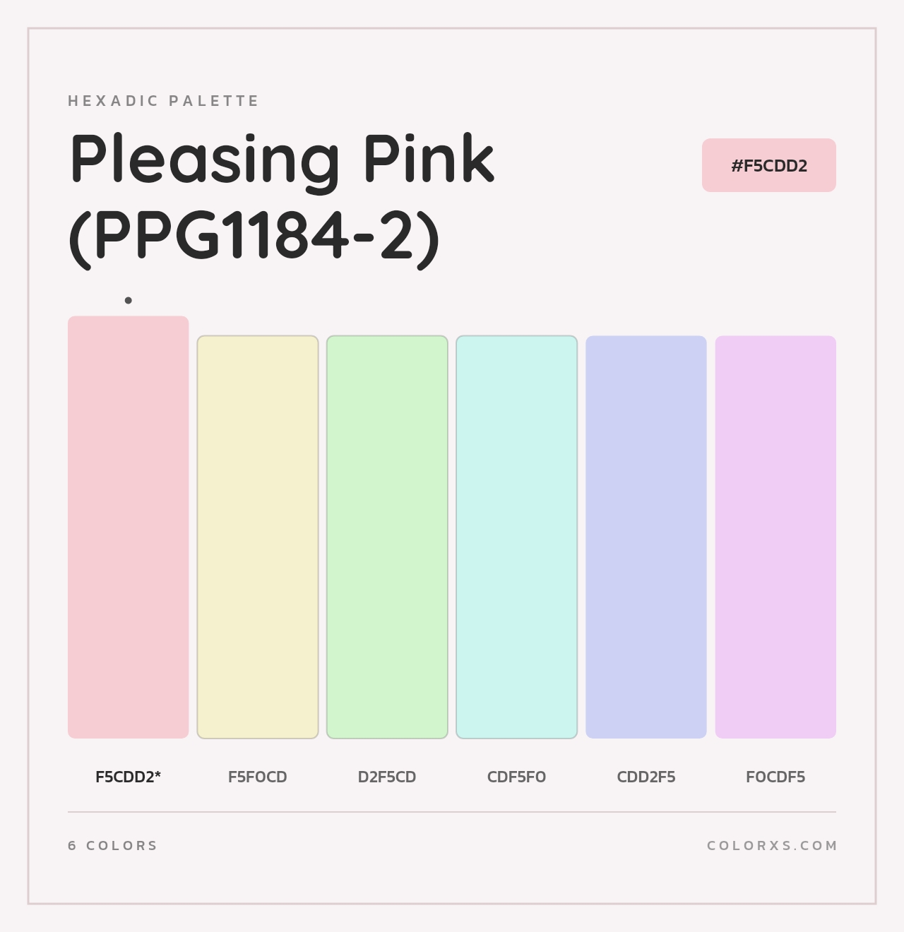 Pleasing Pink (PPG1184-2) - Hexadic Color Palette