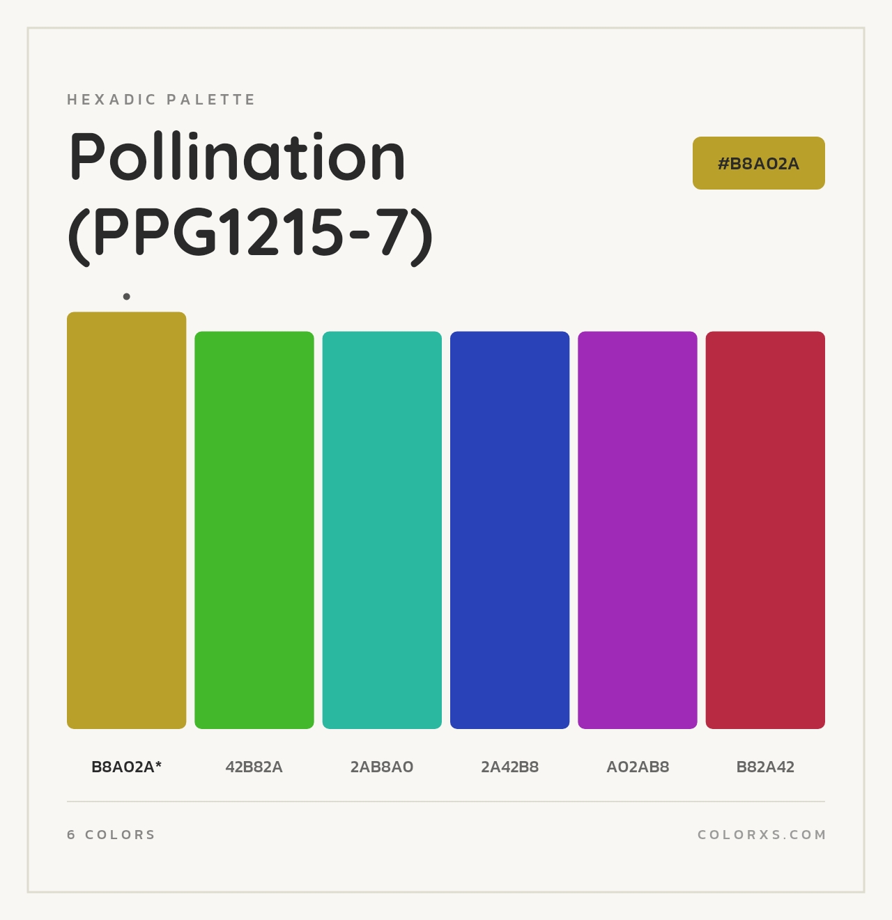 Pollination (PPG1215-7) - Hexadic Color Palette