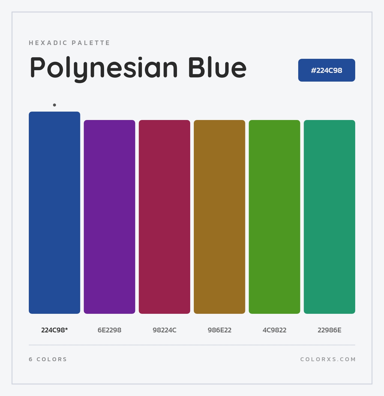 Polynesian Blue - Hexadic Color Palette
