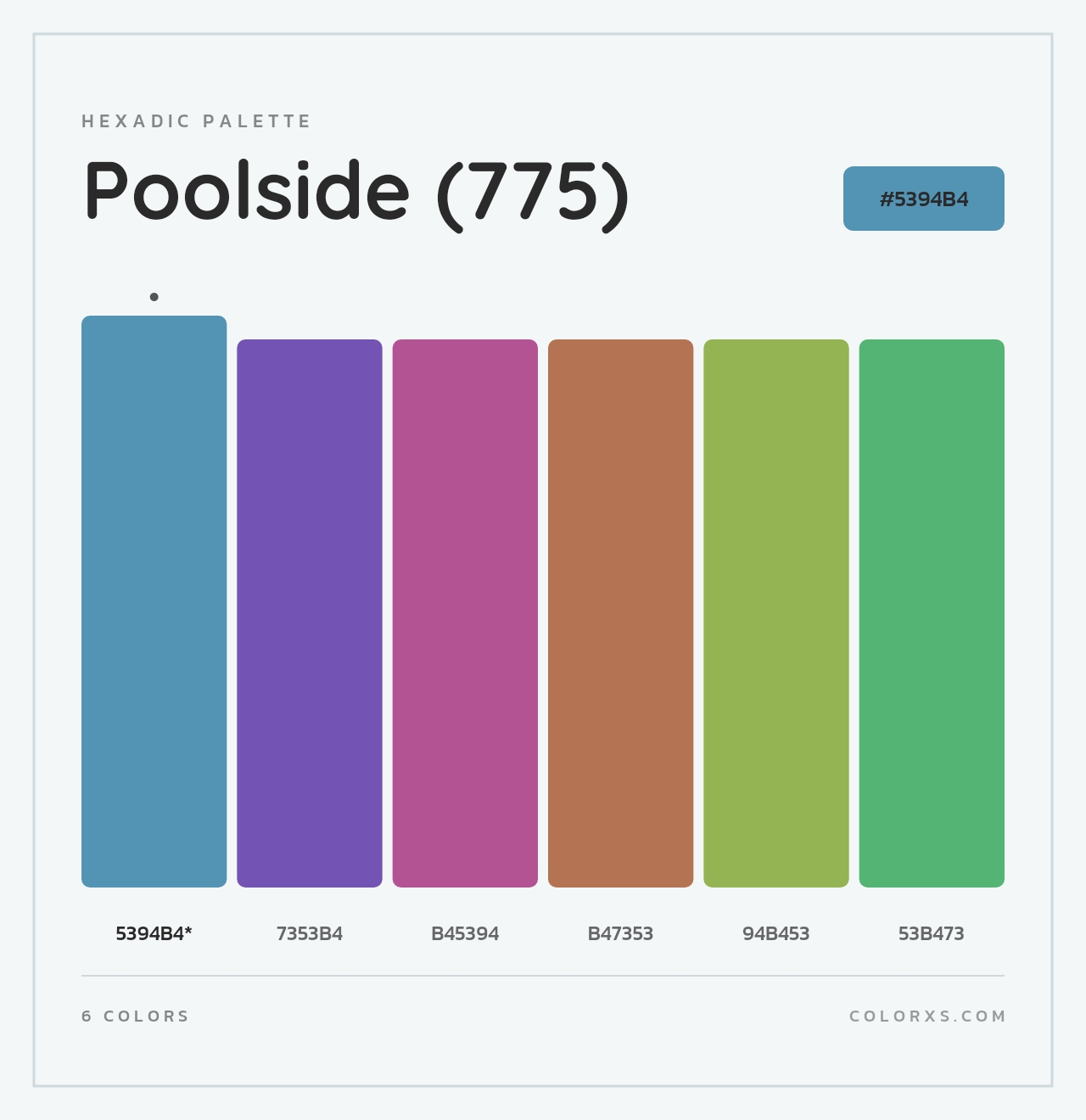 Poolside (775) - Hexadic Color Palette