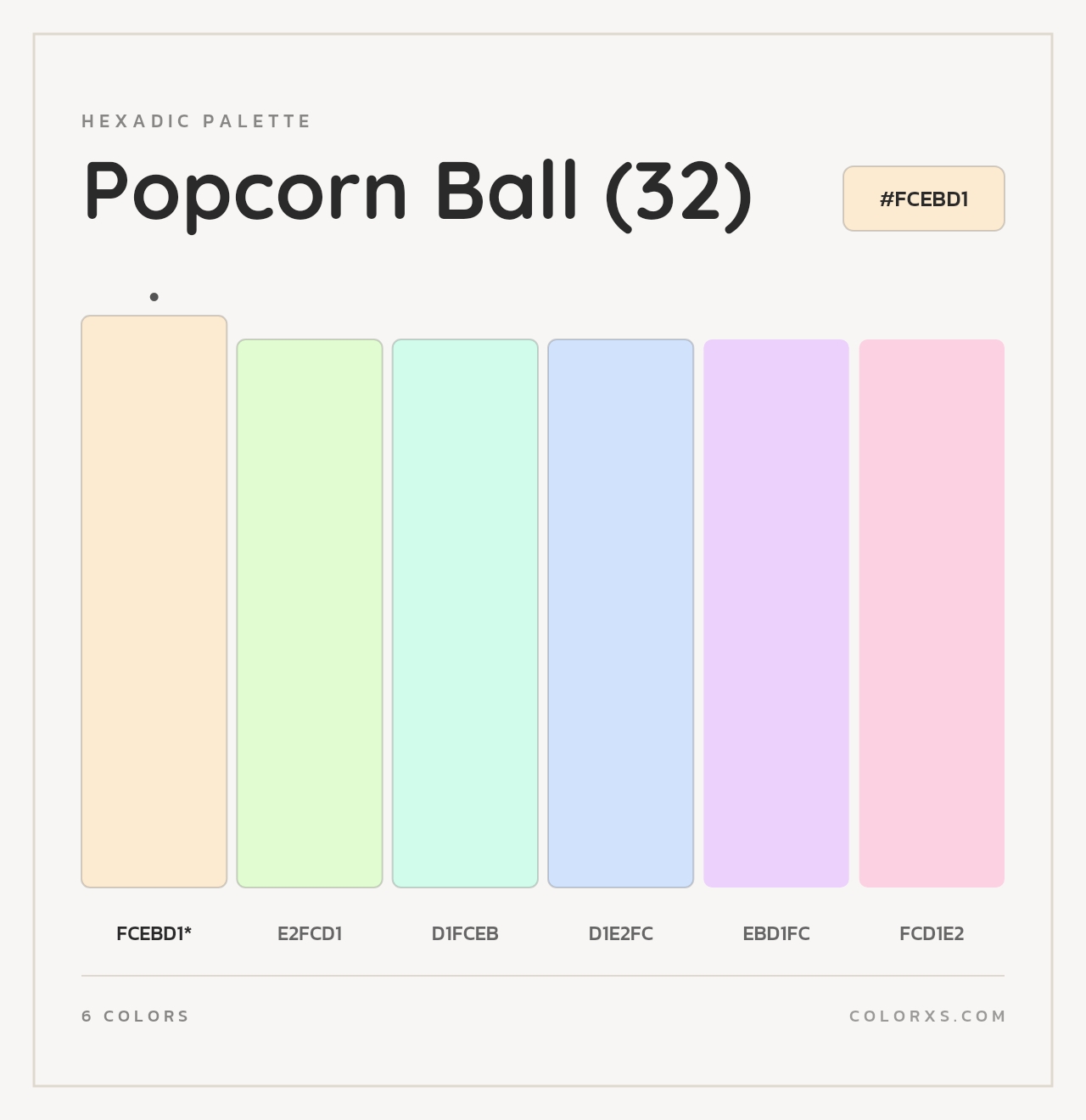 Popcorn Ball (32) - Hexadic Color Palette