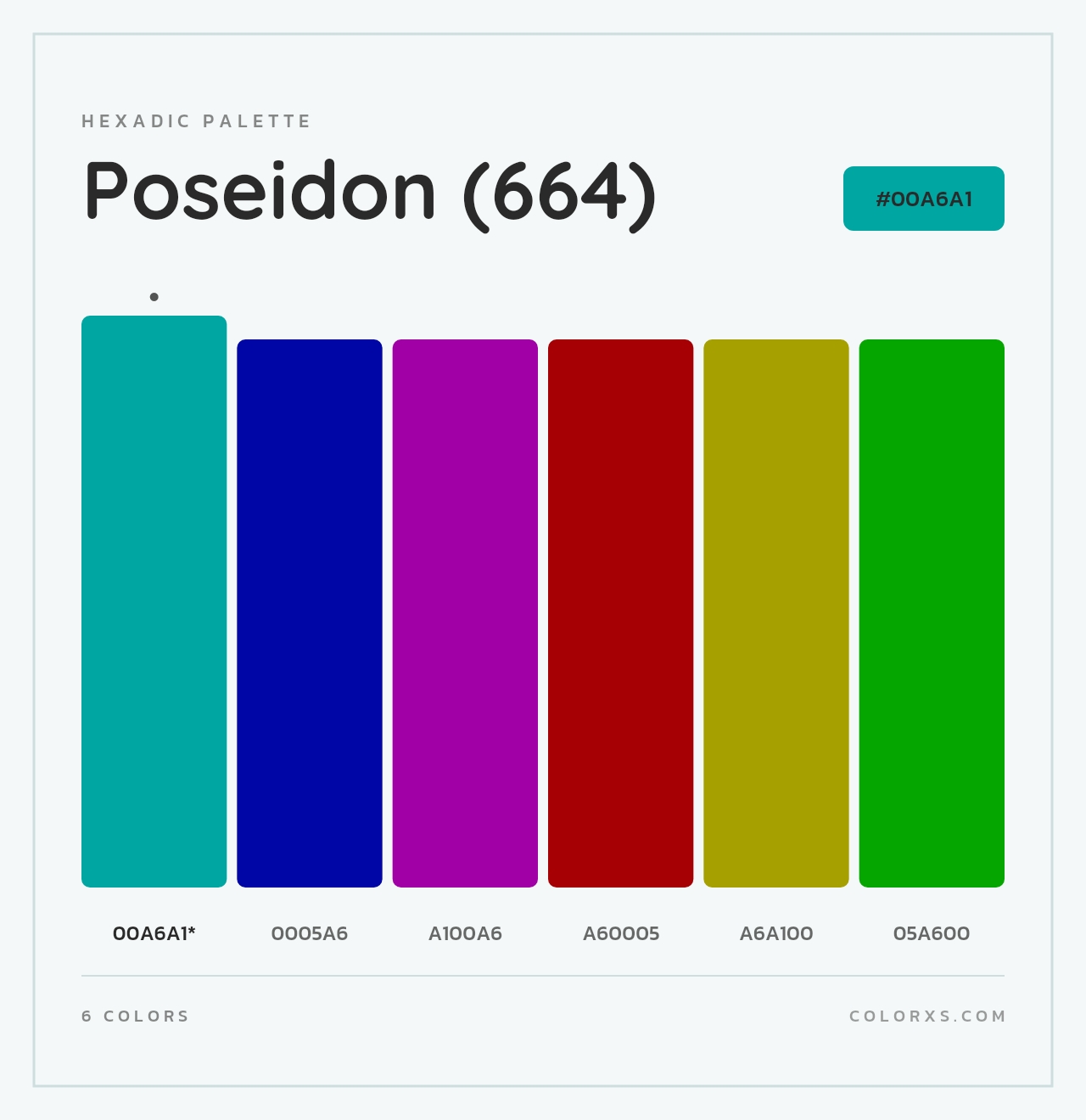 Poseidon (664) - Hexadic Color Palette