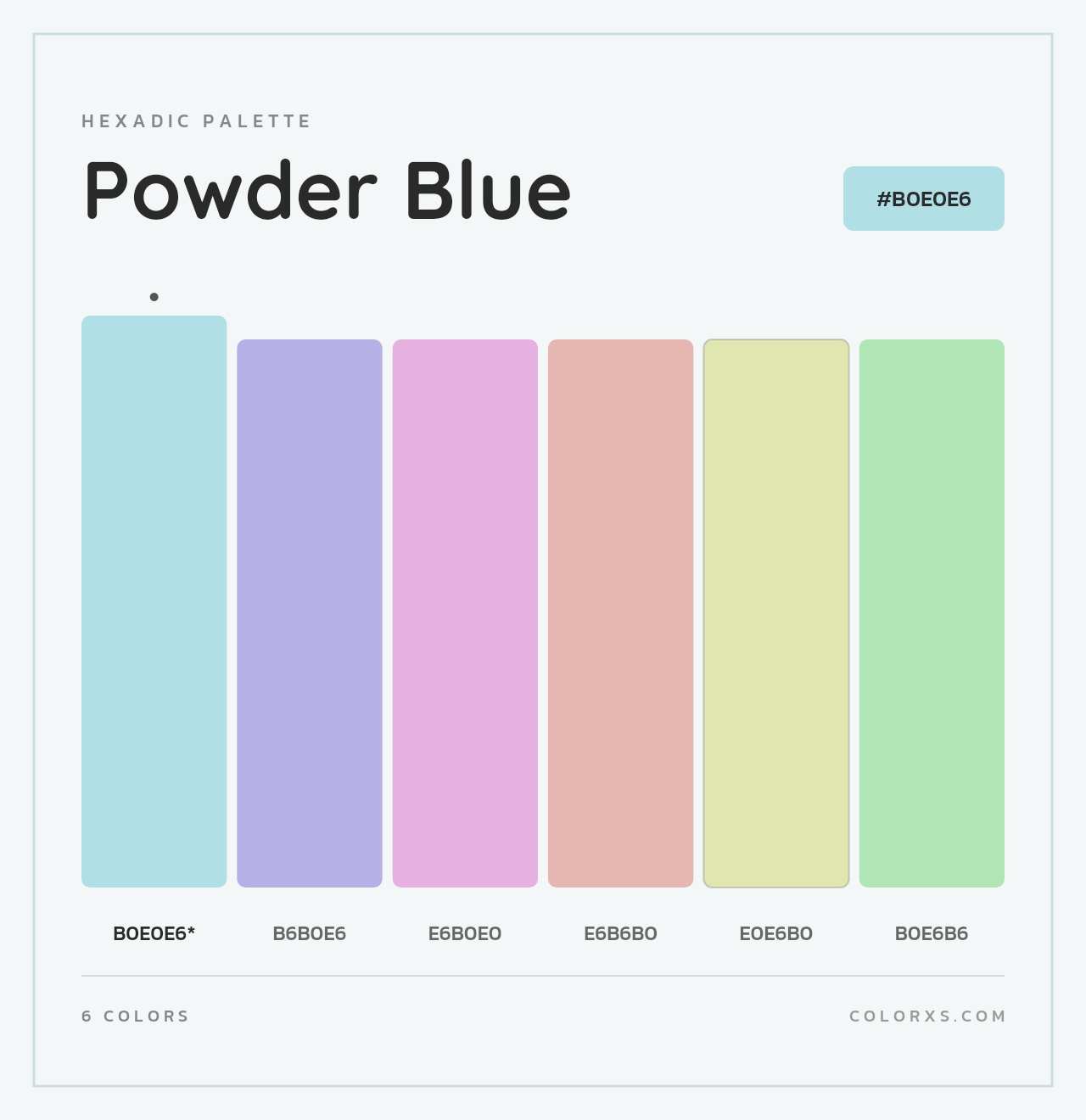 Powder Blue - Hexadic Color Palette