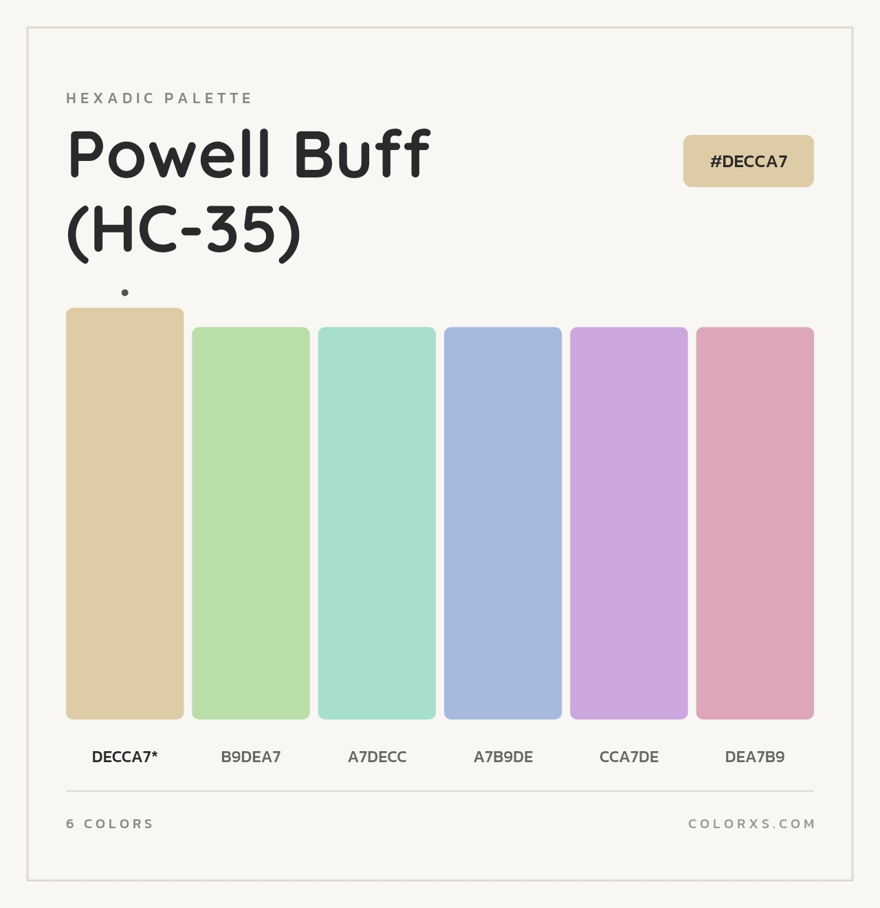Powell Buff (HC-35) - Hexadic Color Palette