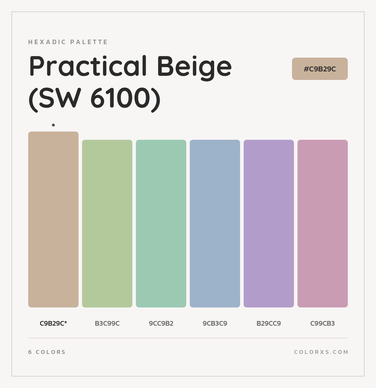Practical Beige (SW 6100) - Hexadic Color Palette