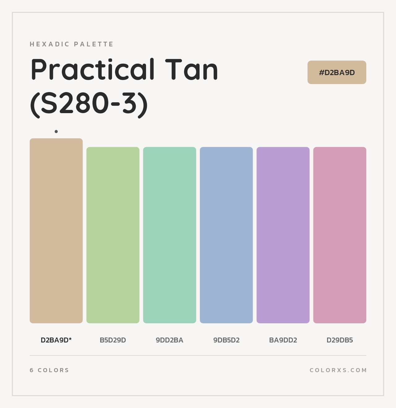 Practical Tan (S280-3) - Hexadic Color Palette