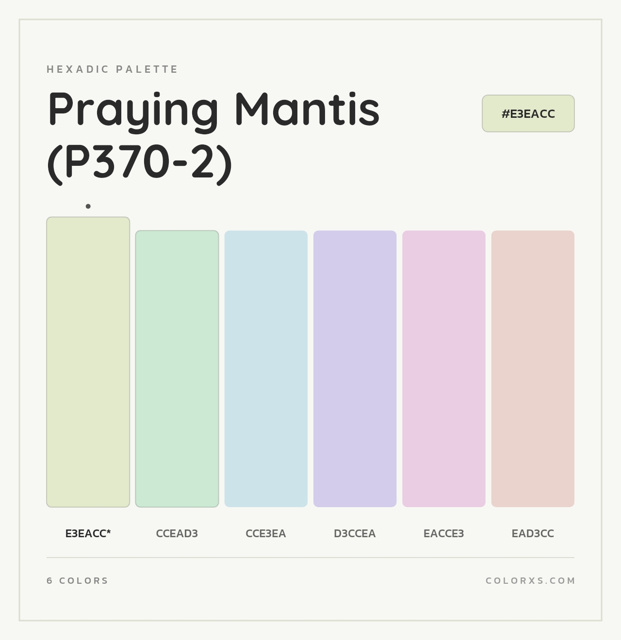 Praying Mantis (P370-2) - Hexadic Color Palette