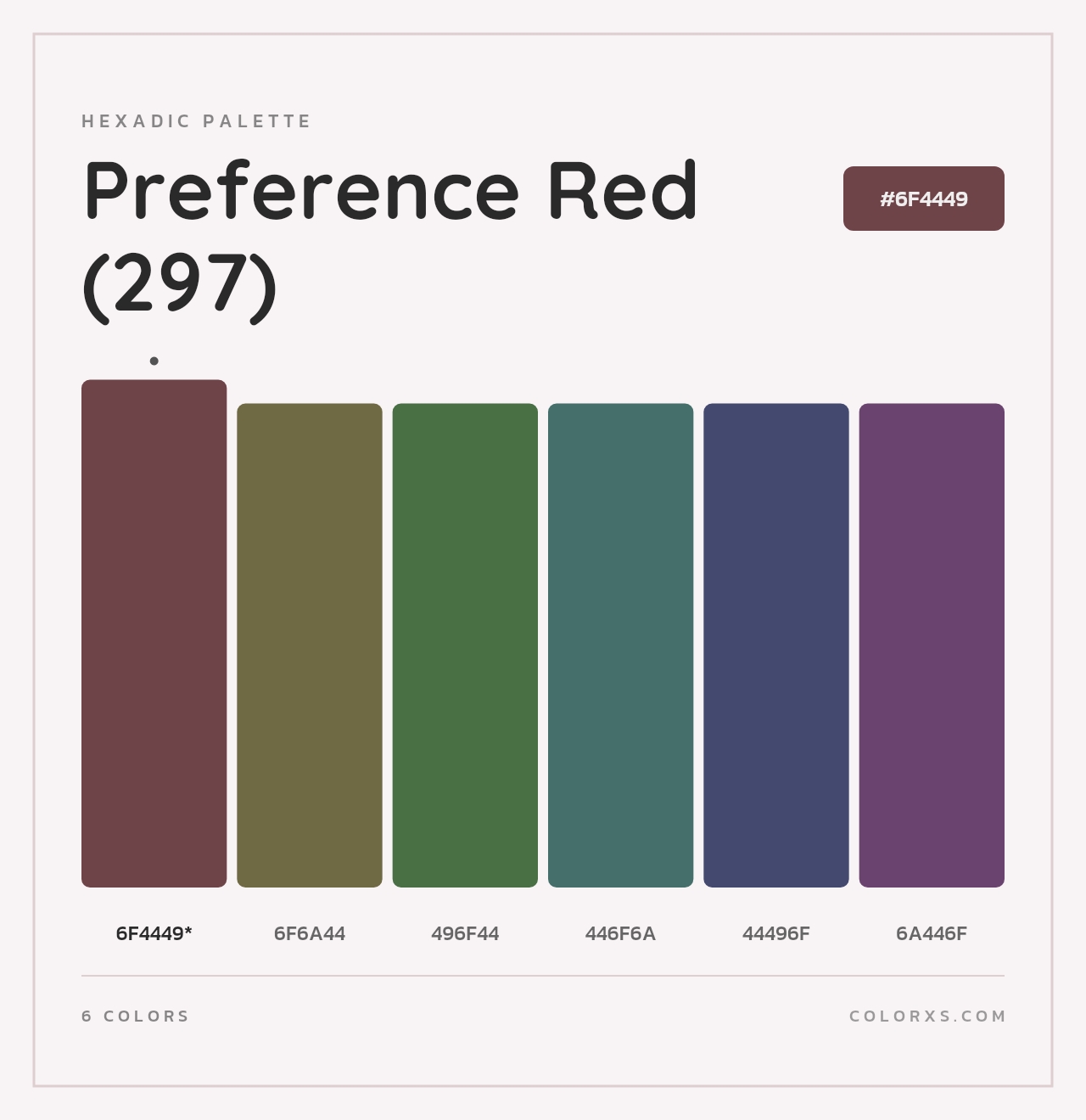 Preference Red (297) - Hexadic Color Palette