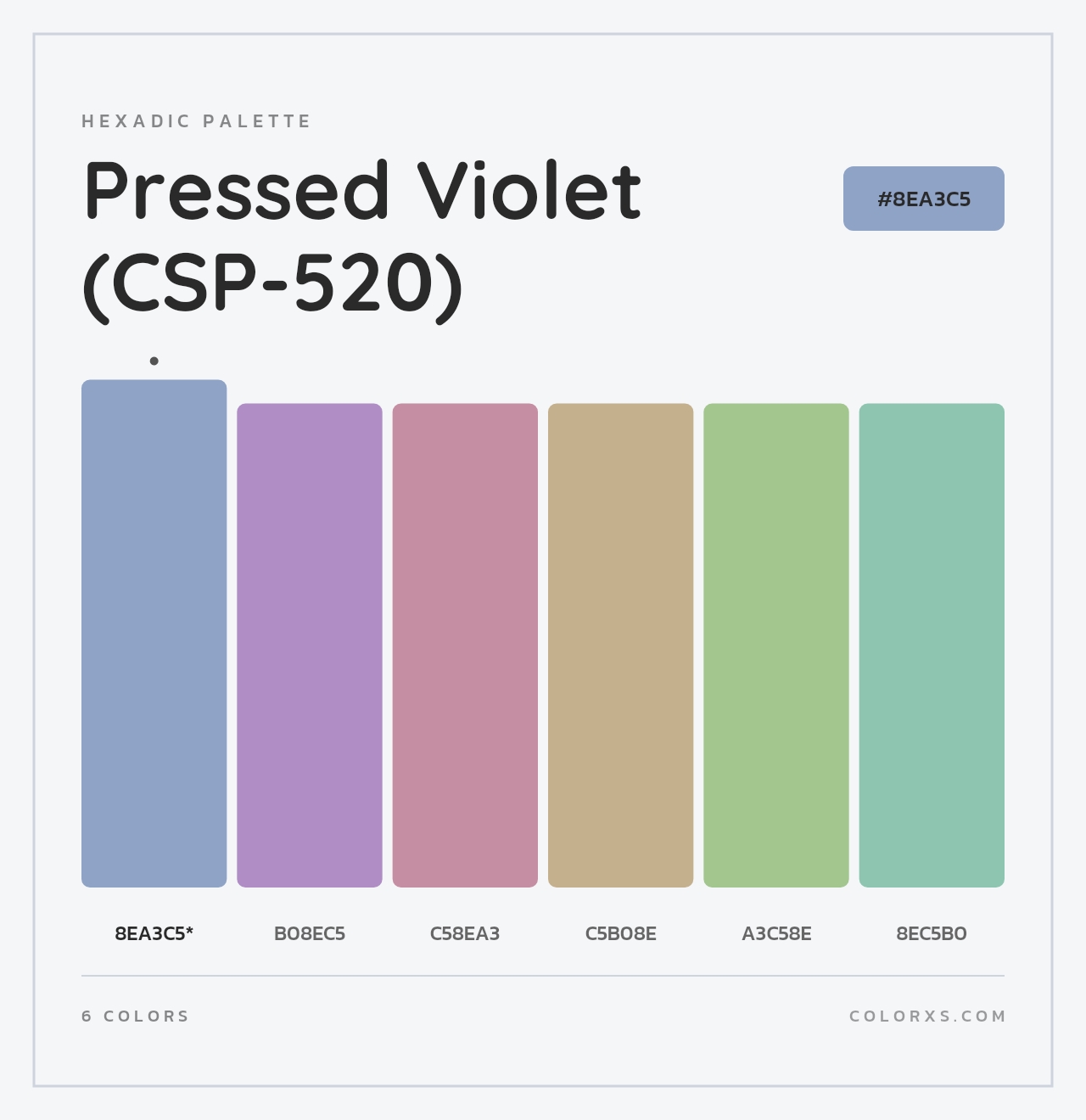 Pressed Violet (CSP-520) - Hexadic Color Palette