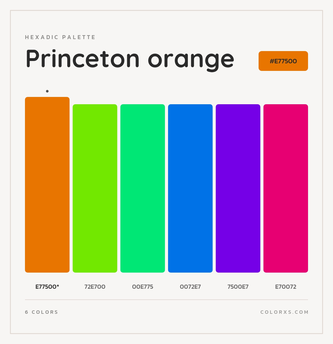 Princeton orange - Hexadic Color Palette