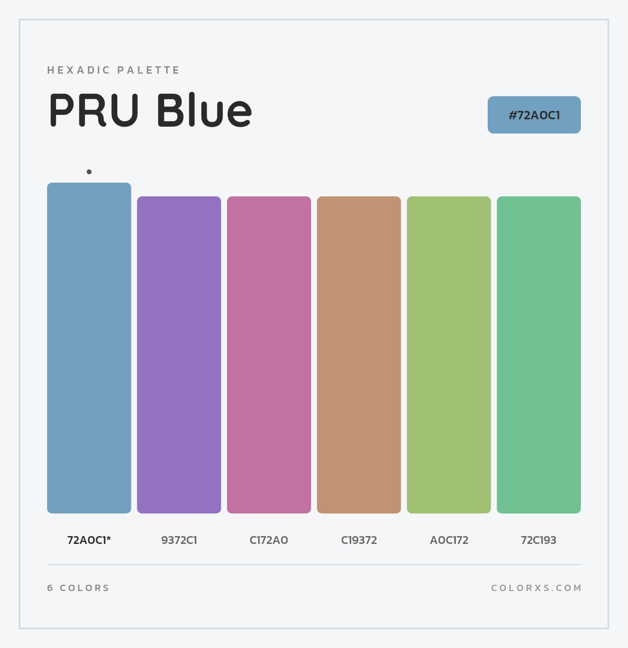 PRU Blue - Hexadic Color Palette