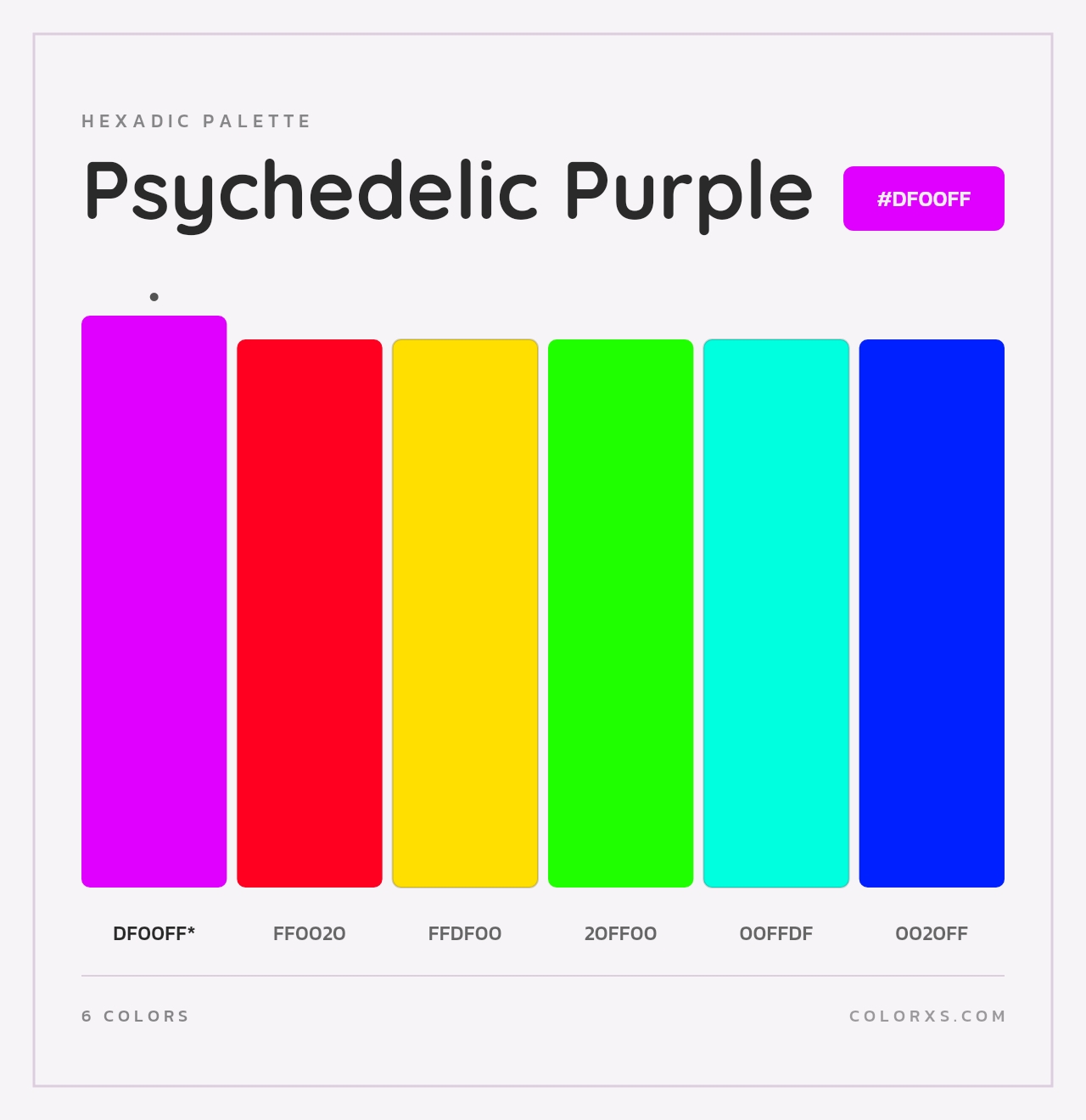 Psychedelic Purple - Hexadic Color Palette