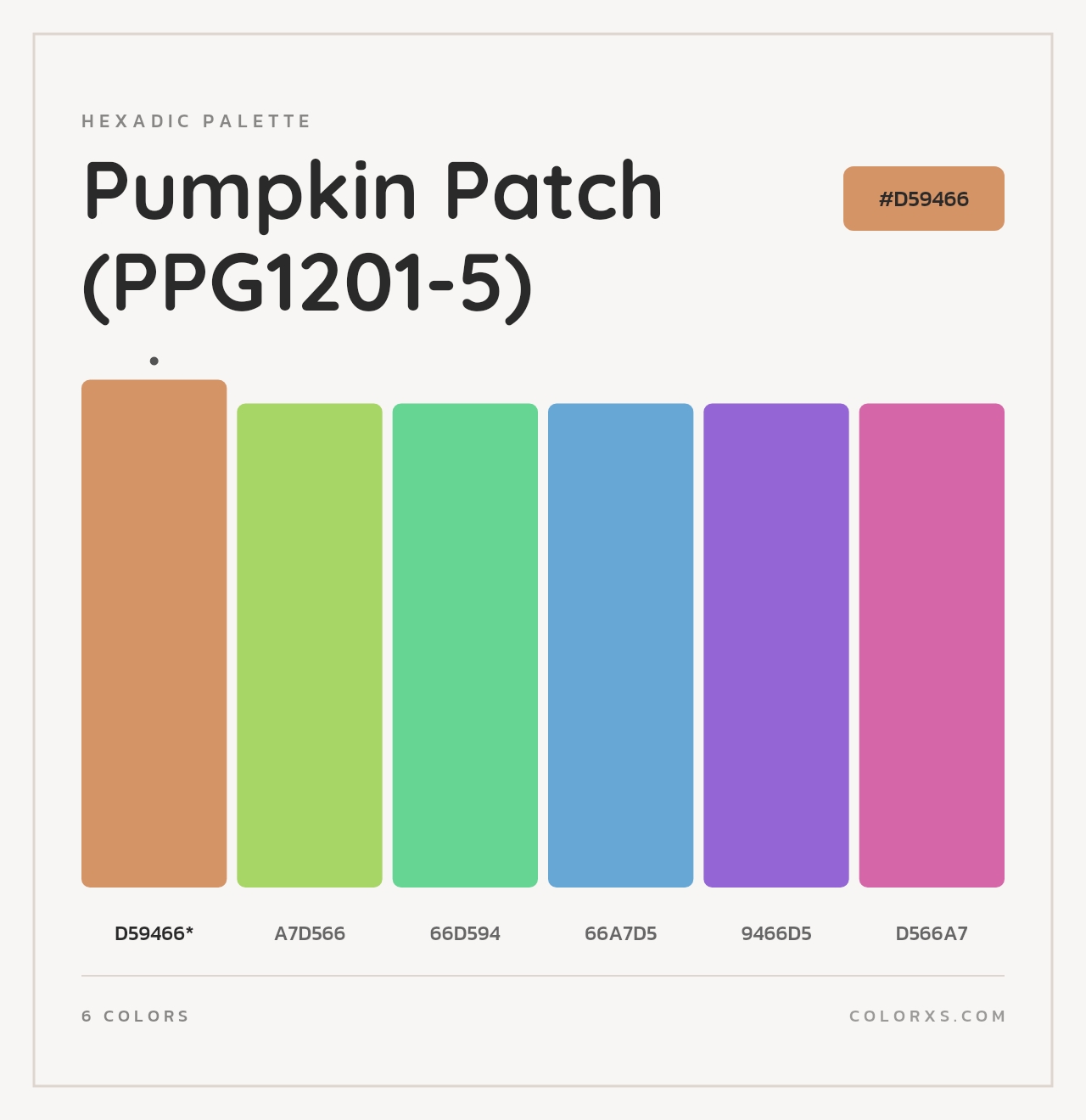 Pumpkin Patch (PPG1201-5) - Hexadic Color Palette