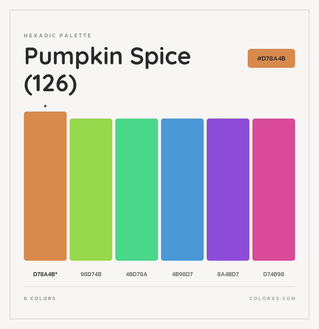 Pumpkin Spice (126) - Hexadic Color Palette