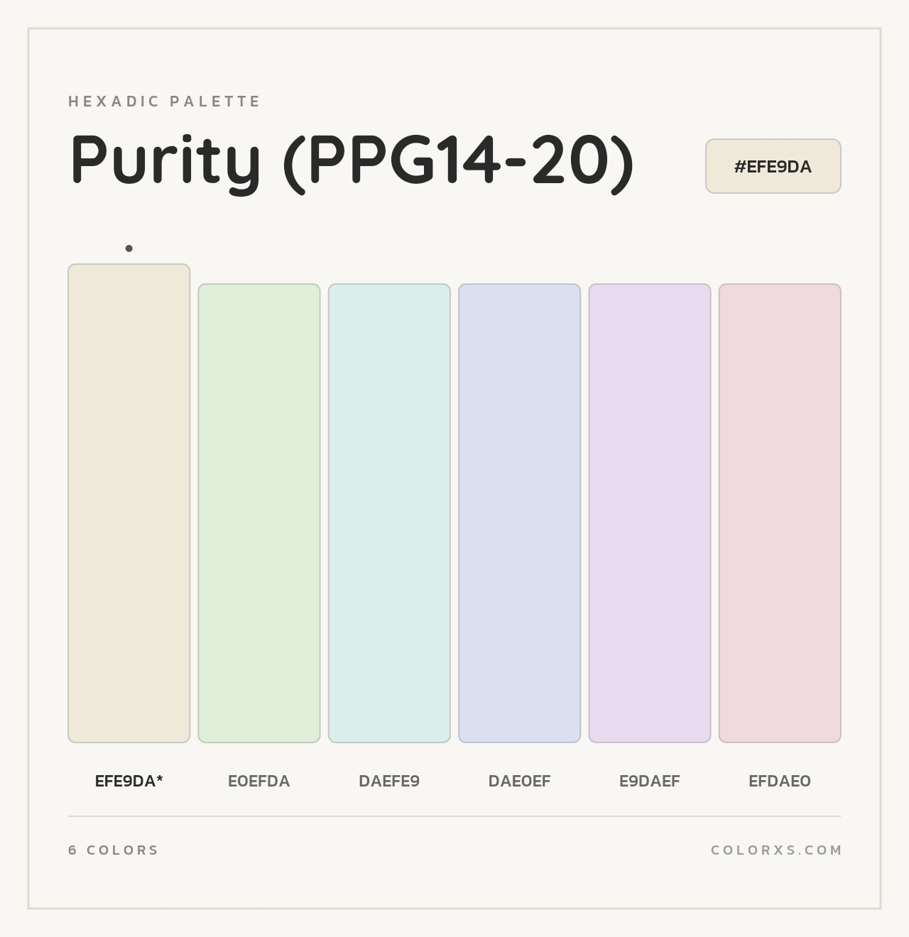 Purity (PPG14-20) - Hexadic Color Palette