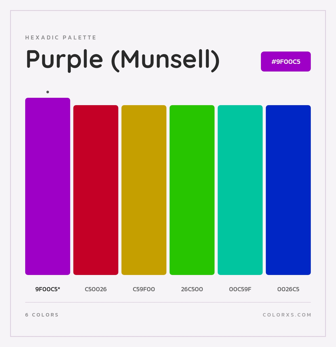 Purple (Munsell) - Hexadic Color Palette
