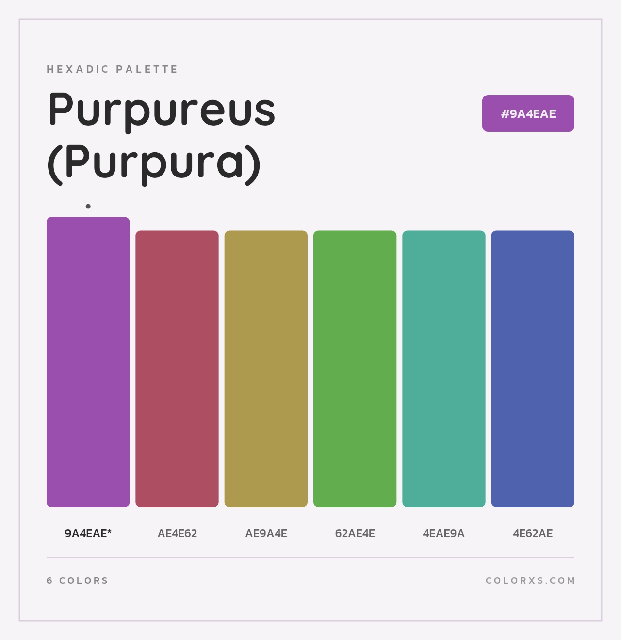 Purpureus (Purpura) - Hexadic Color Palette