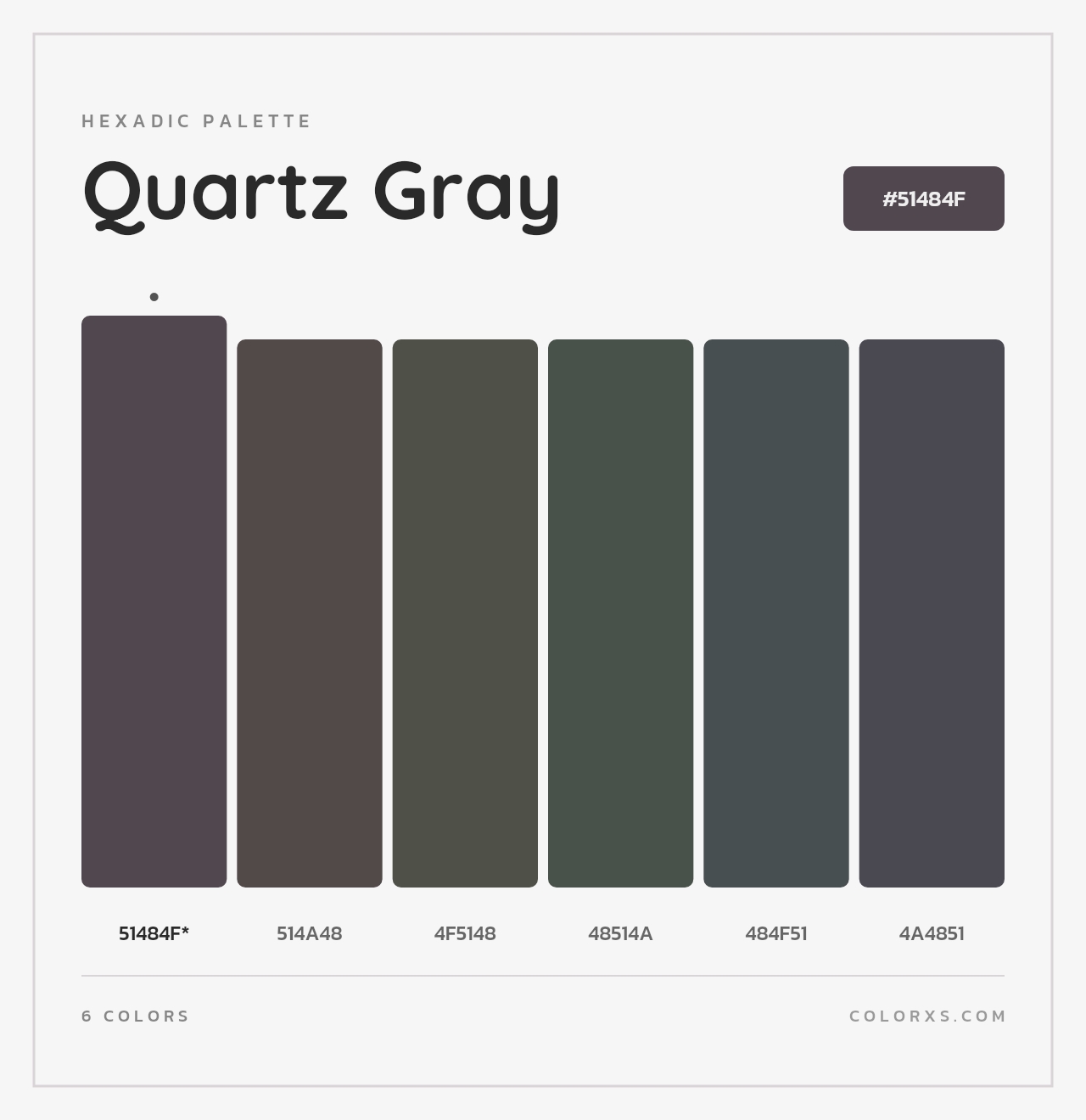 Quartz Gray - Hexadic Color Palette