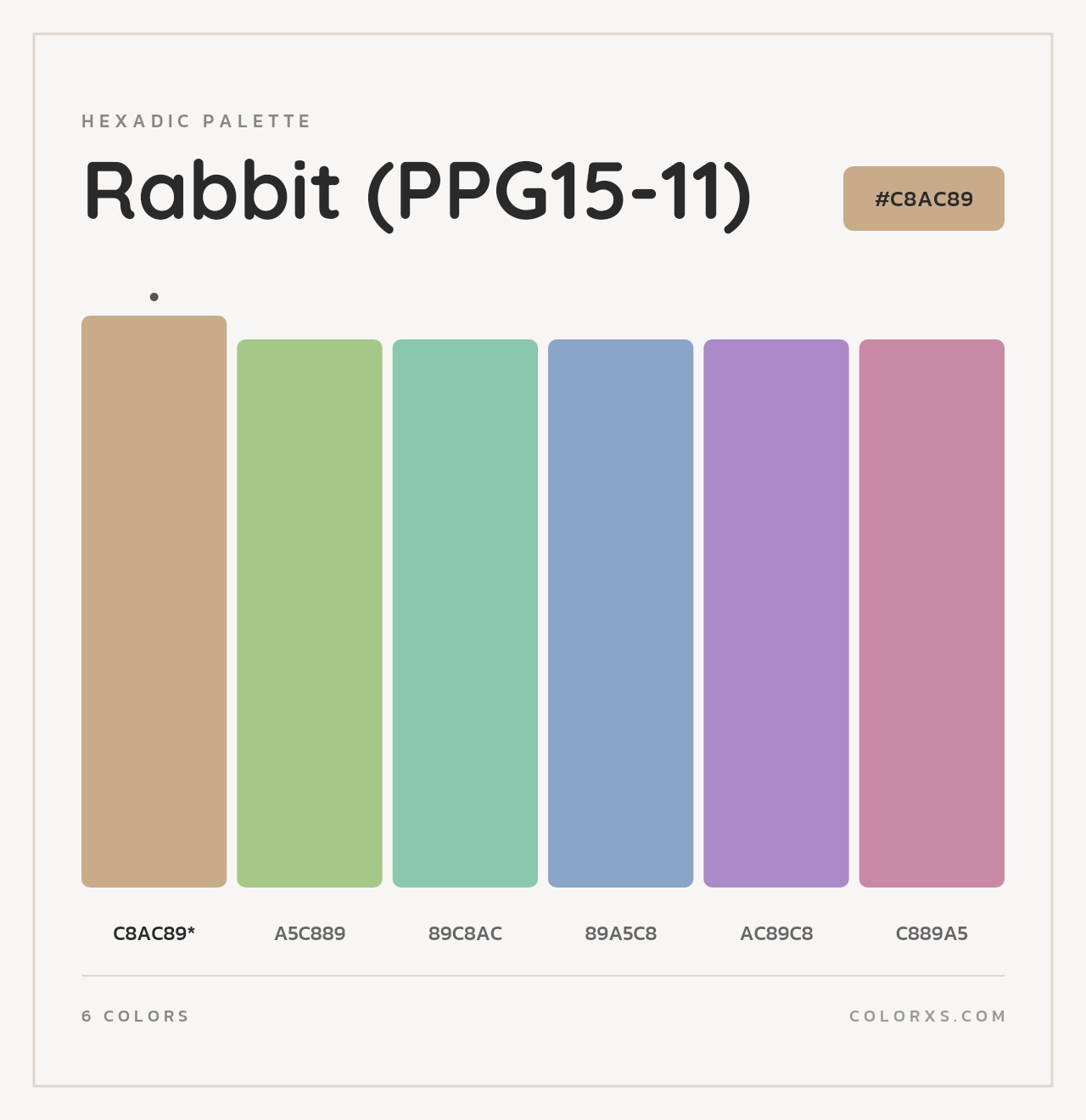 Rabbit (PPG15-11) - Hexadic Color Palette