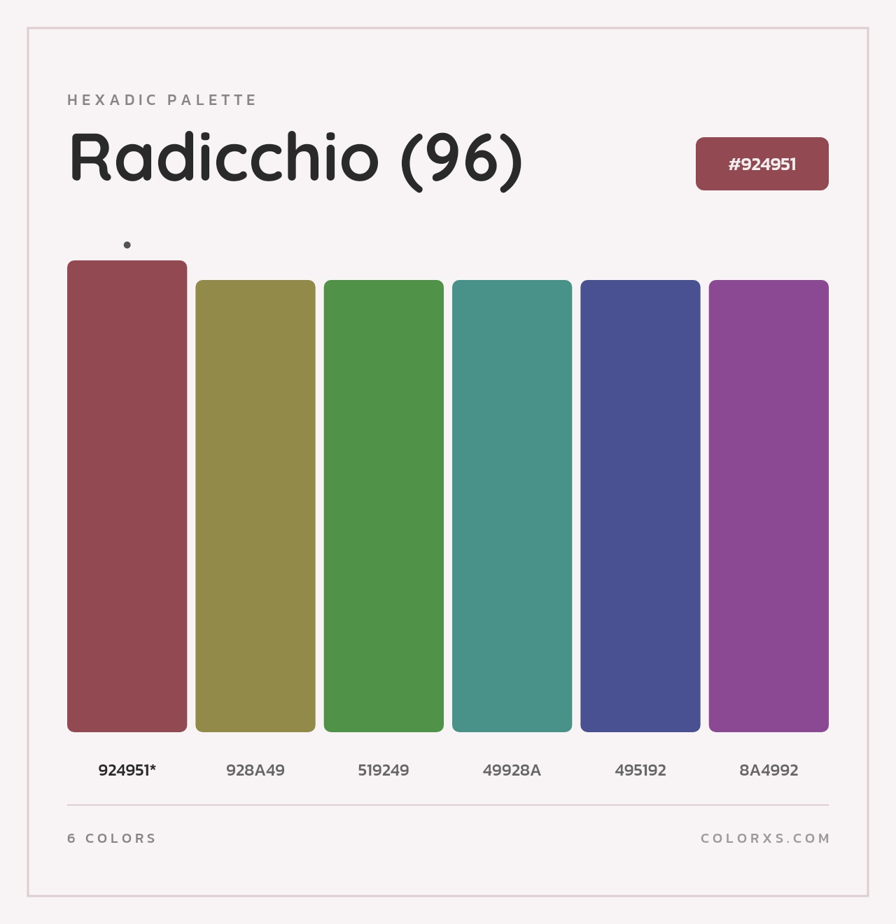 Radicchio (96) - Hexadic Color Palette