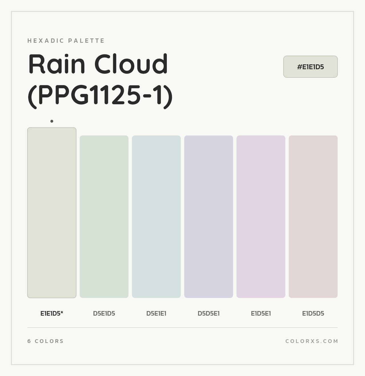 Rain Cloud (PPG1125-1) - Hexadic Color Palette