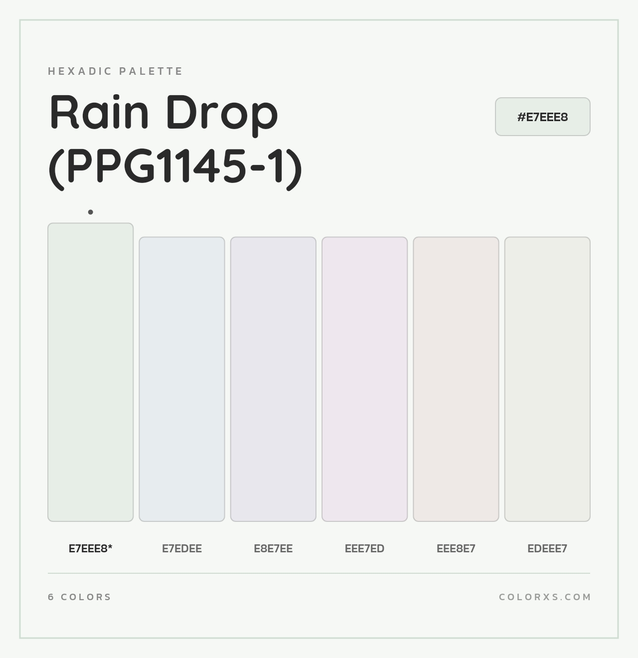 Rain Drop (PPG1145-1) - Hexadic Color Palette