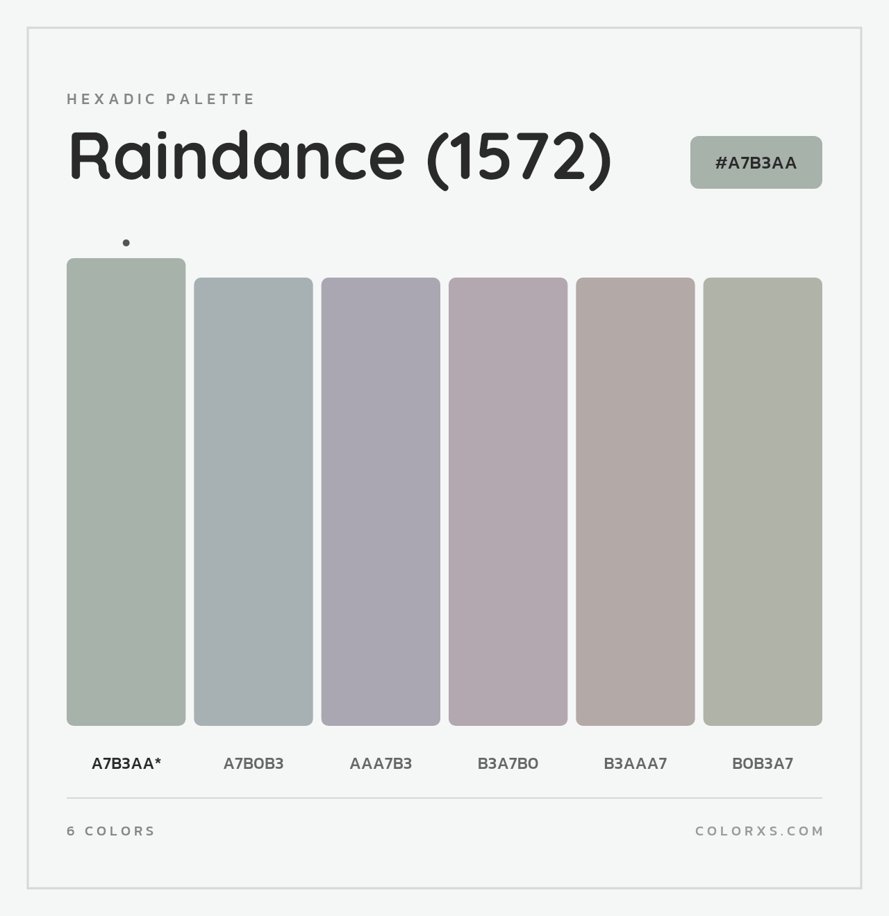 Raindance (1572) - Hexadic Color Palette