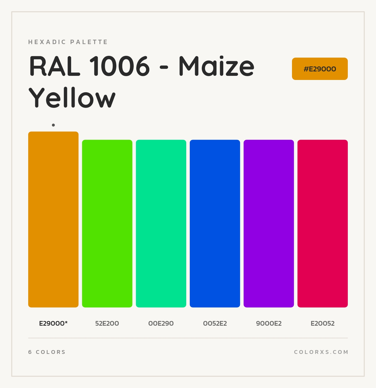 RAL 1006 - Maize Yellow - Hexadic Color Palette