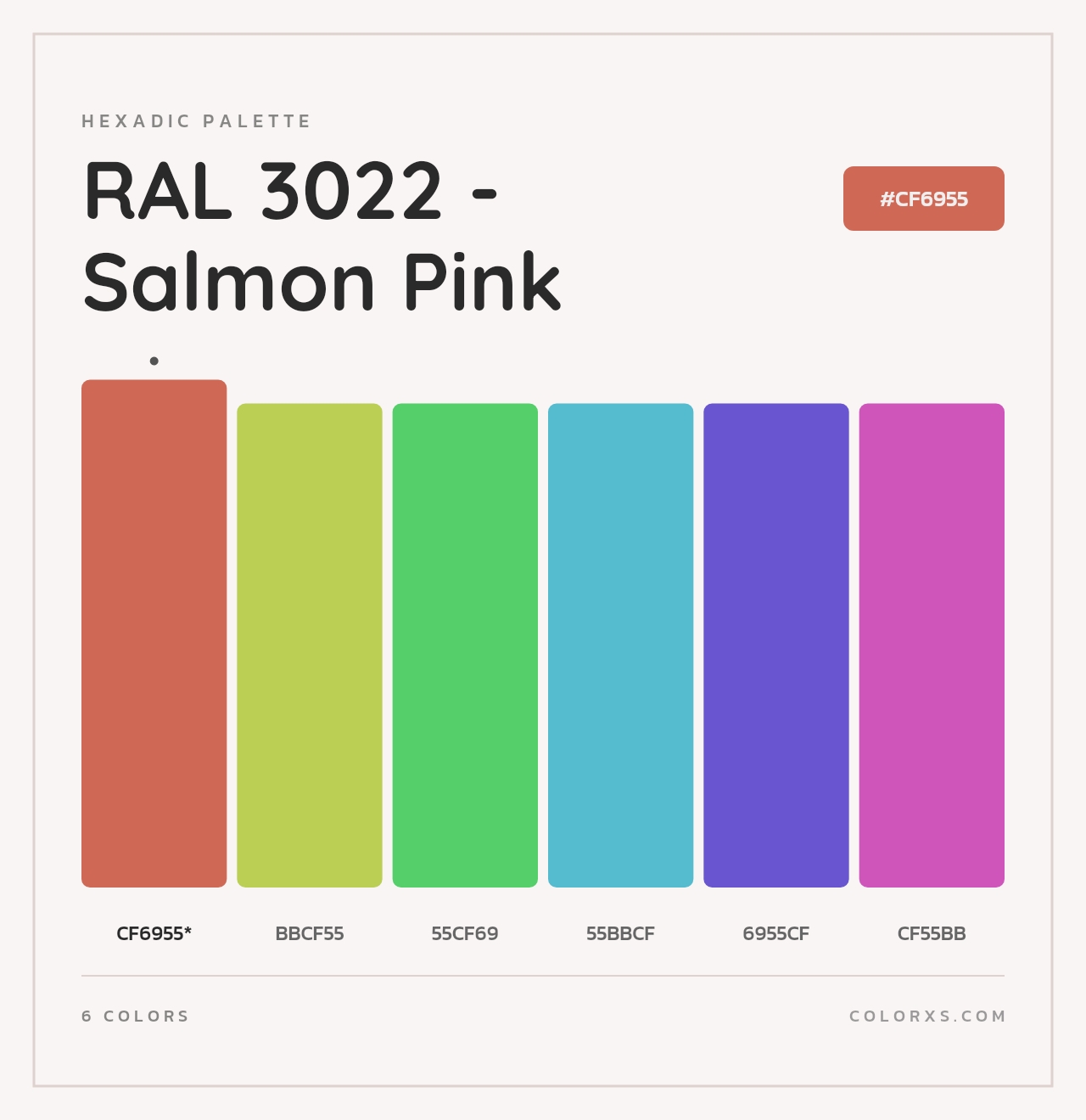 RAL 3022 - Salmon Pink - Hexadic Color Palette