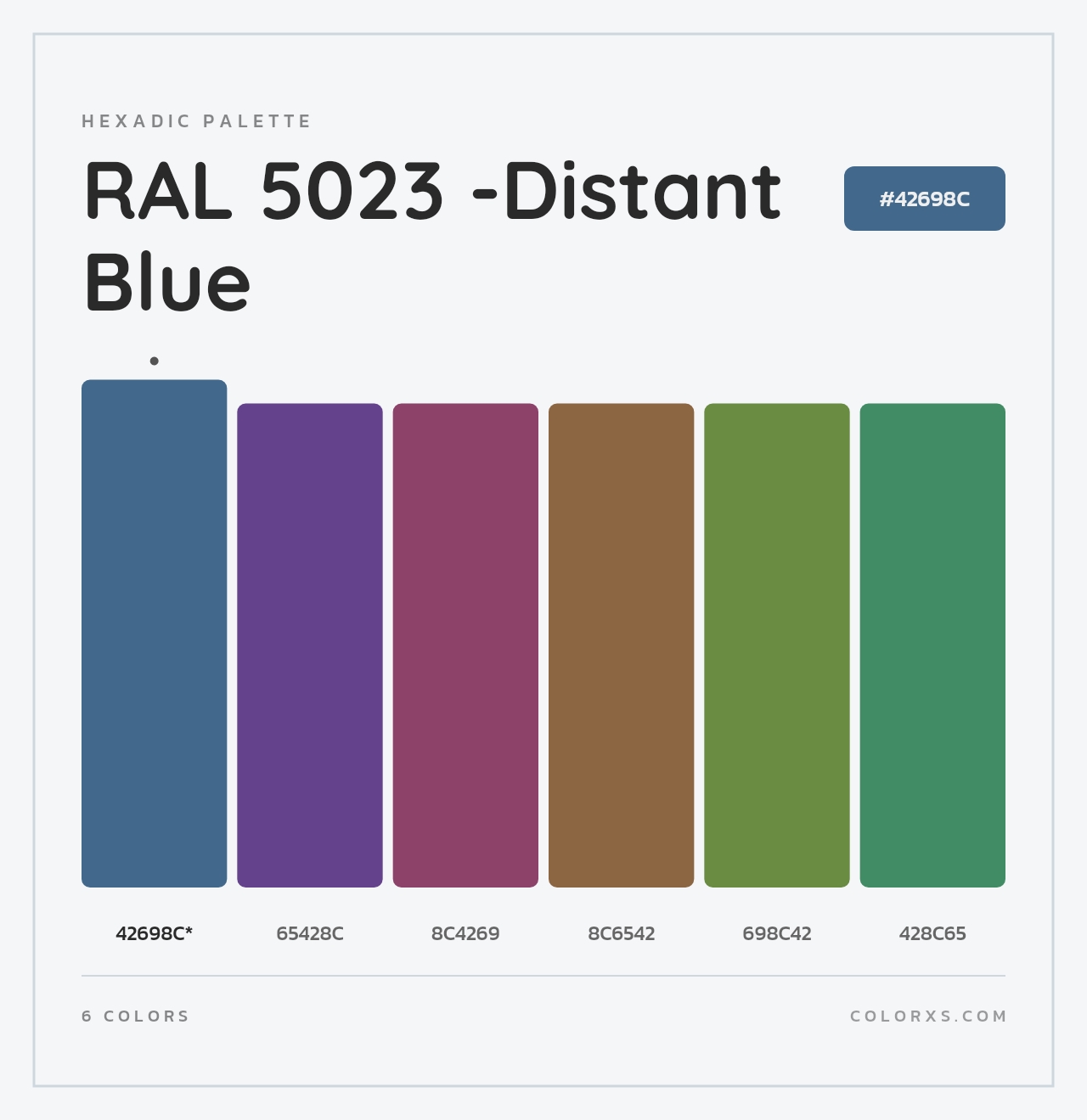 RAL 5023 -Distant Blue - Hexadic Color Palette
