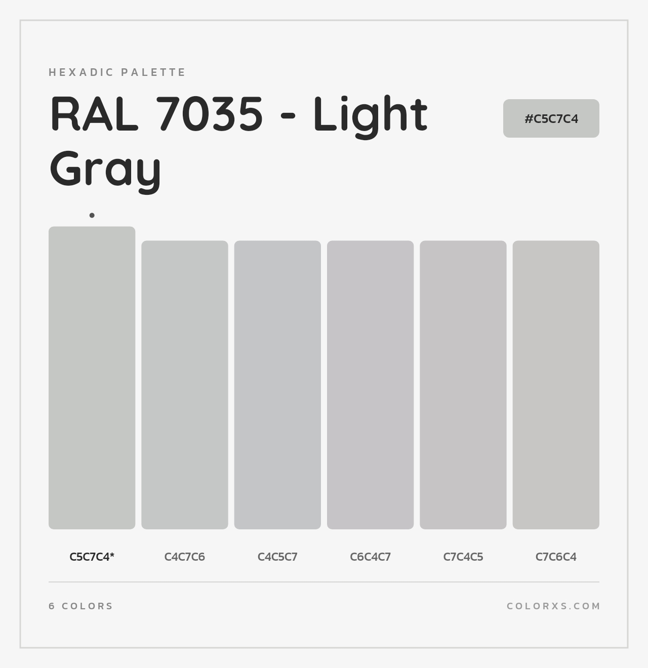 RAL 7035 - Light Gray - Hexadic Color Palette