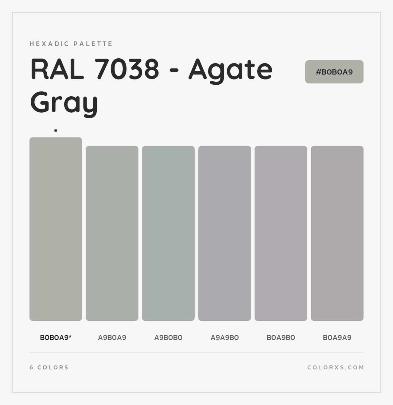 RAL 7038 - Agate Gray - Hexadic Color Palette