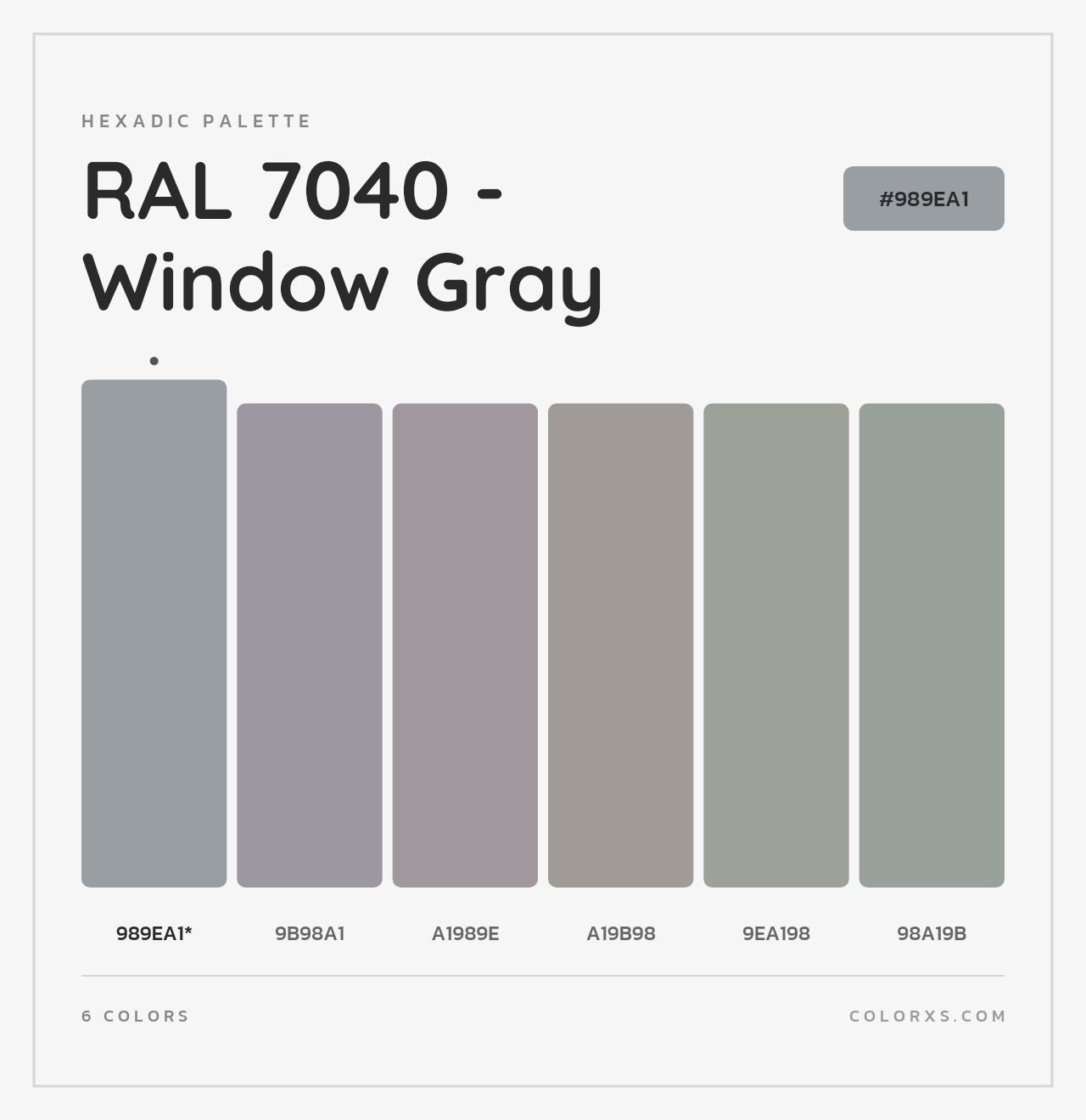 RAL 7040 - Window Gray - Hexadic Color Palette