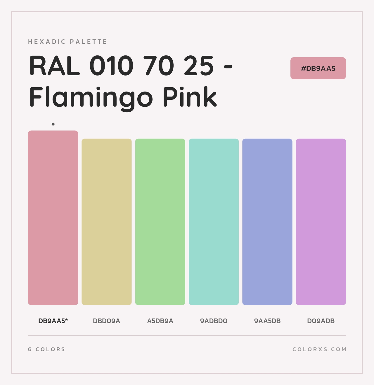 RAL 010 70 25 - Flamingo Pink - Hexadic Color Palette