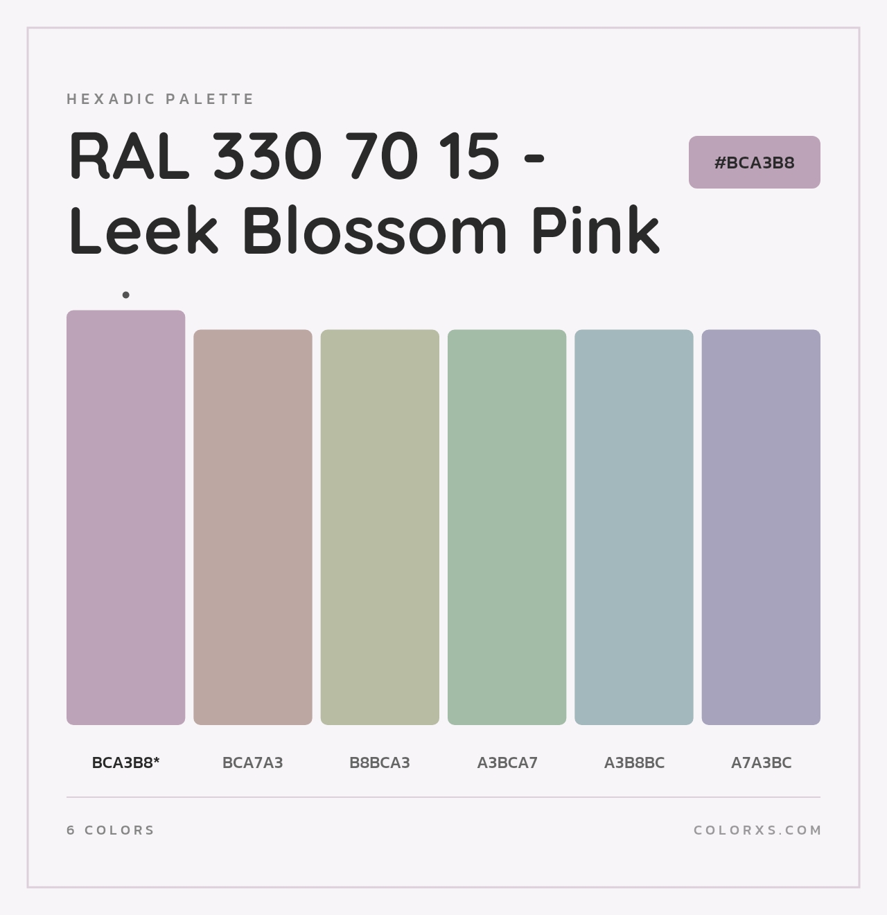 RAL 330 70 15 - Leek Blossom Pink - Hexadic Color Palette