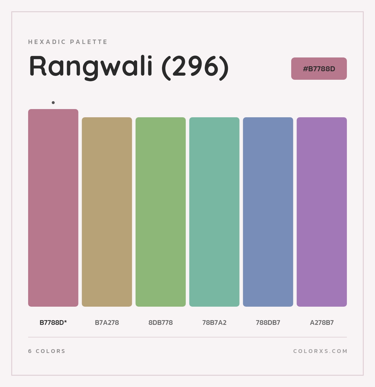 Rangwali (296) - Hexadic Color Palette