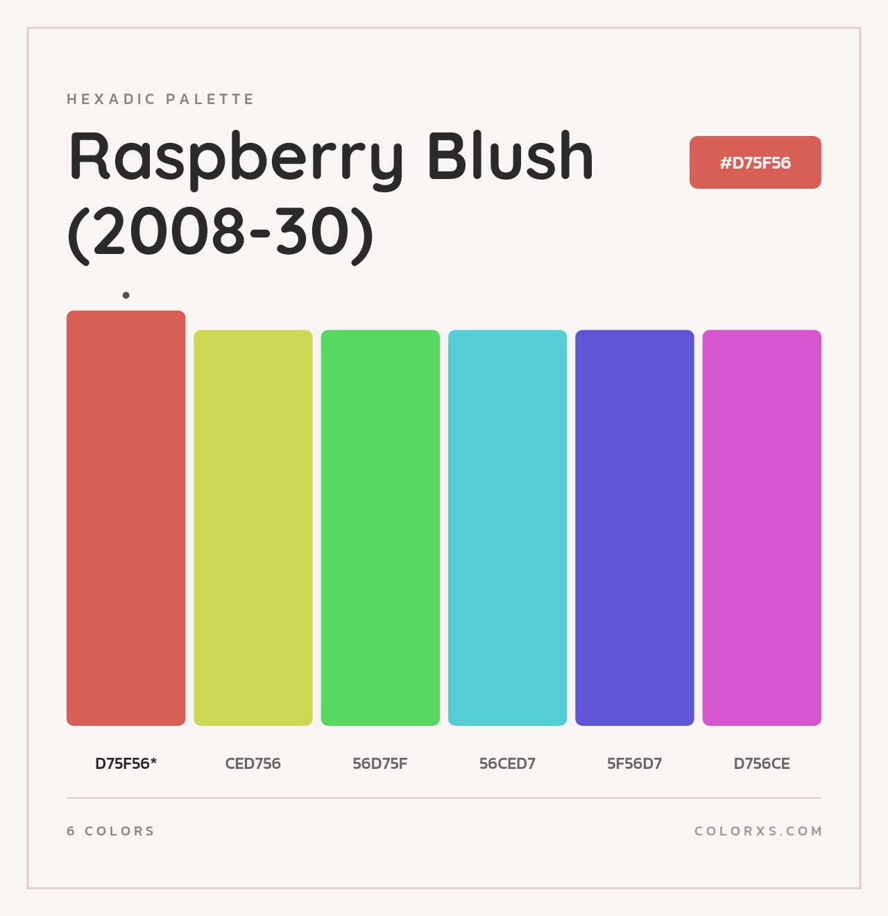 Raspberry Blush (2008-30) - Hexadic Color Palette