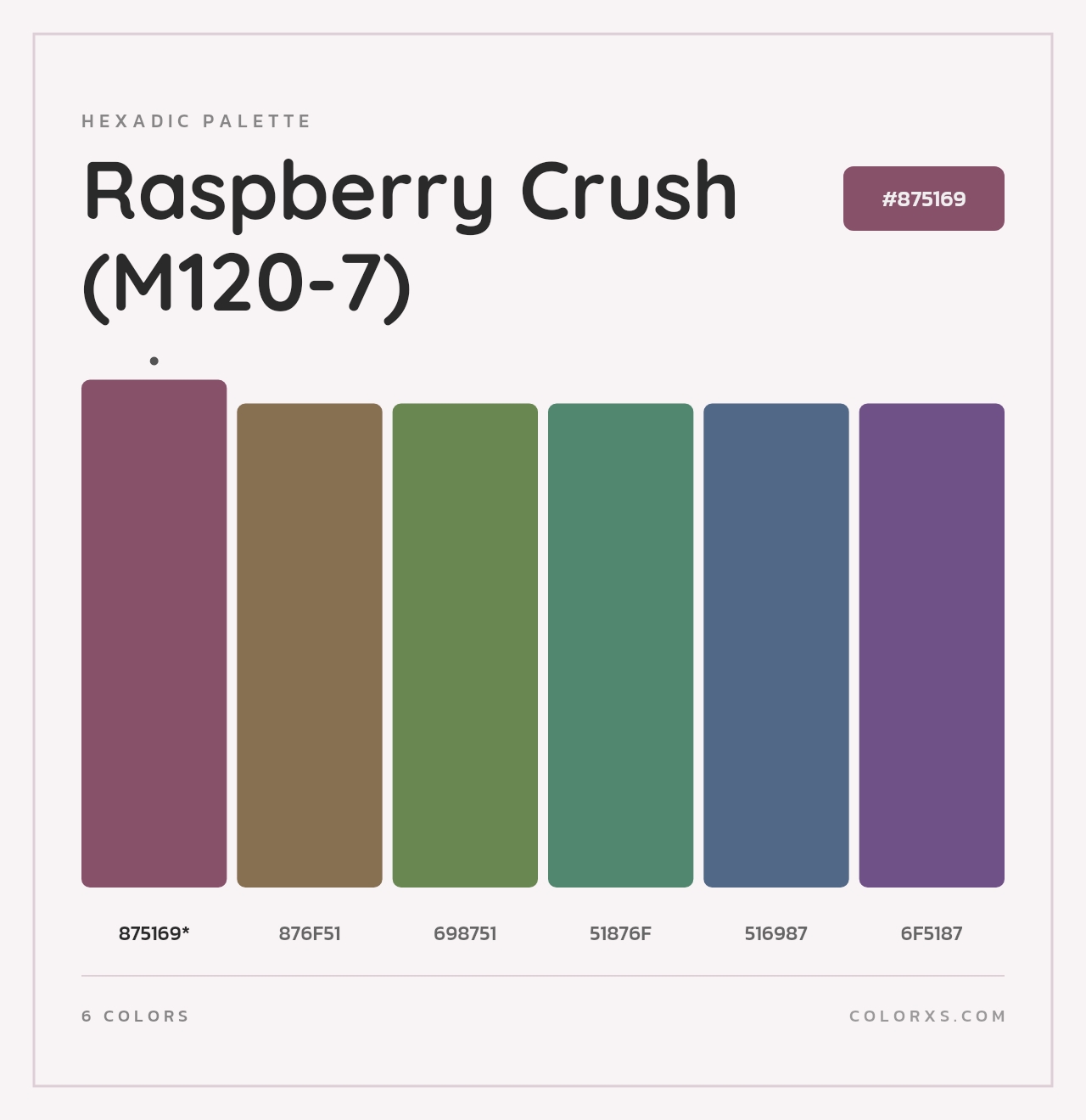 Raspberry Crush (M120-7) - Hexadic Color Palette